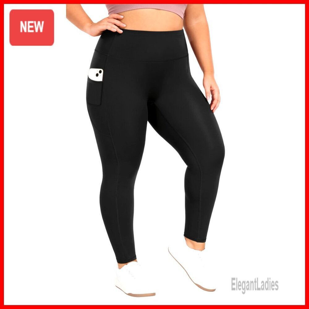 Plus Size Leggings with Pockets High Waist Tummy Control Yoga Pants